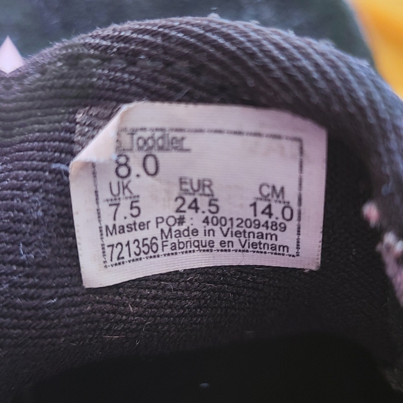 Vans Kids Black and White Sneakers Size 8 Toddler - Picture 2 of 5